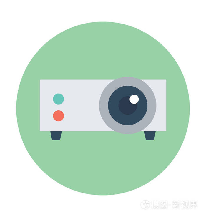 投影仪平面矢量图标