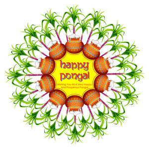 印度泰米尔纳德邦 Pongal 假日丰收节欢迎您的背景