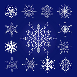 新年布景蓝色背景雪花装饰