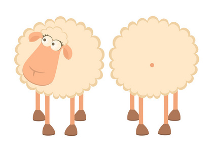 图示两只卡通绵羊