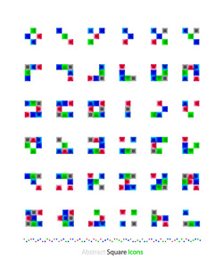 一组由正方形构成的抽象块