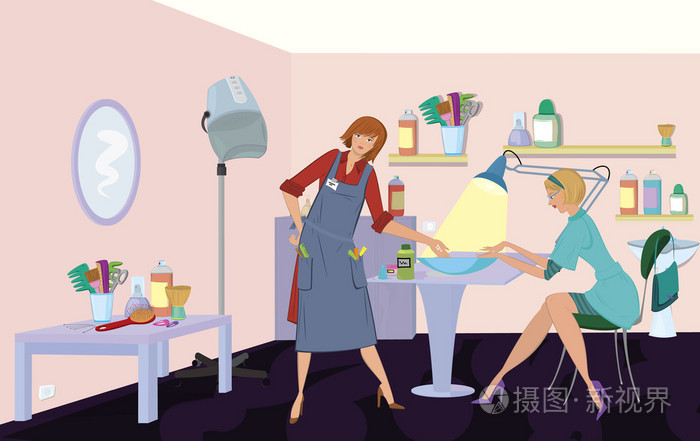 美容院客户正在修指甲