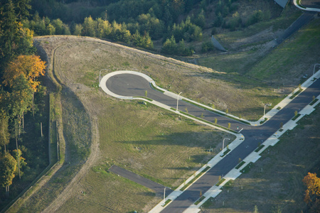 empty cul de sac aerial