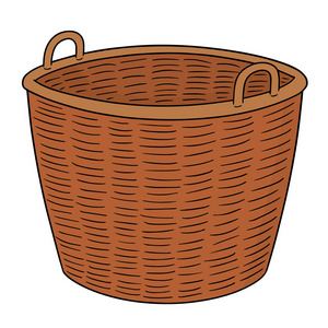 编织篮子素描图片