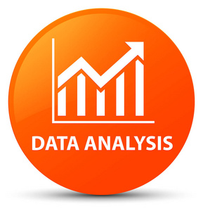 数据分析 统计图标 橙色圆形按钮