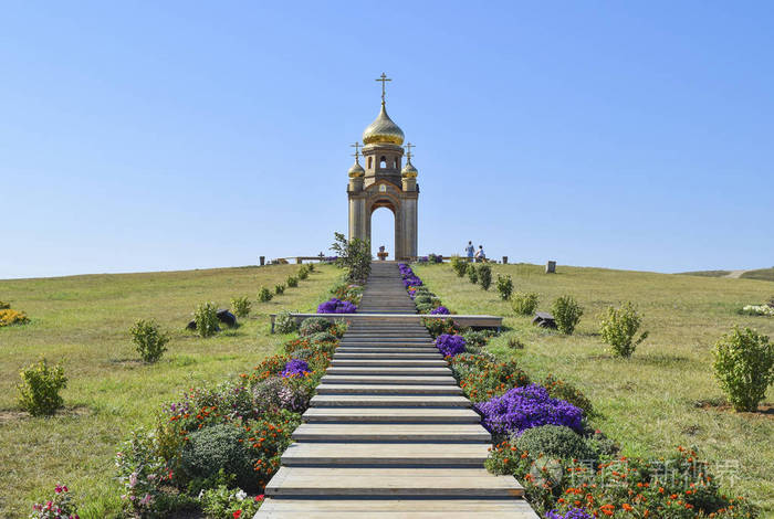 在山上的东正教教堂哥萨克村的帐幕