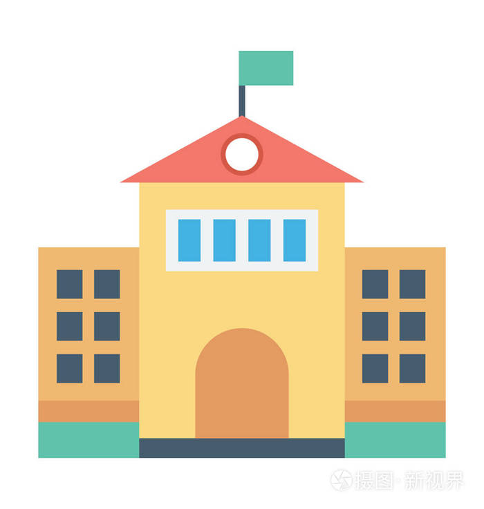 学校建筑矢量图标