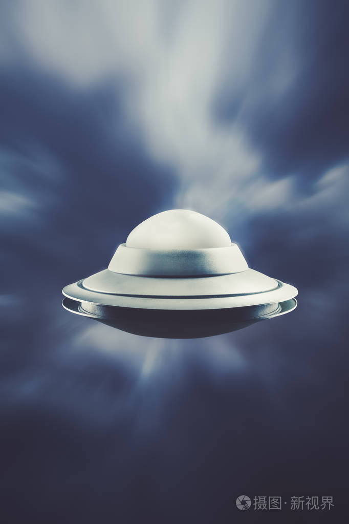飞碟在天空中以光速飞行