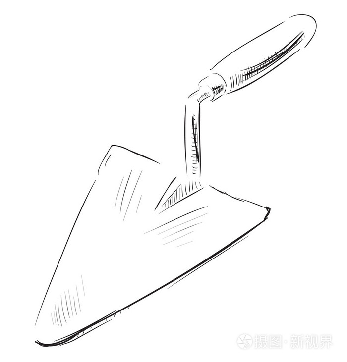 铲子图标素描风格插图