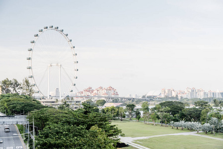 新加坡市中心巨型摩天轮景景图