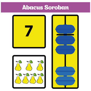 珠算 Soroban 孩子学习数字珠算, 数学工作表