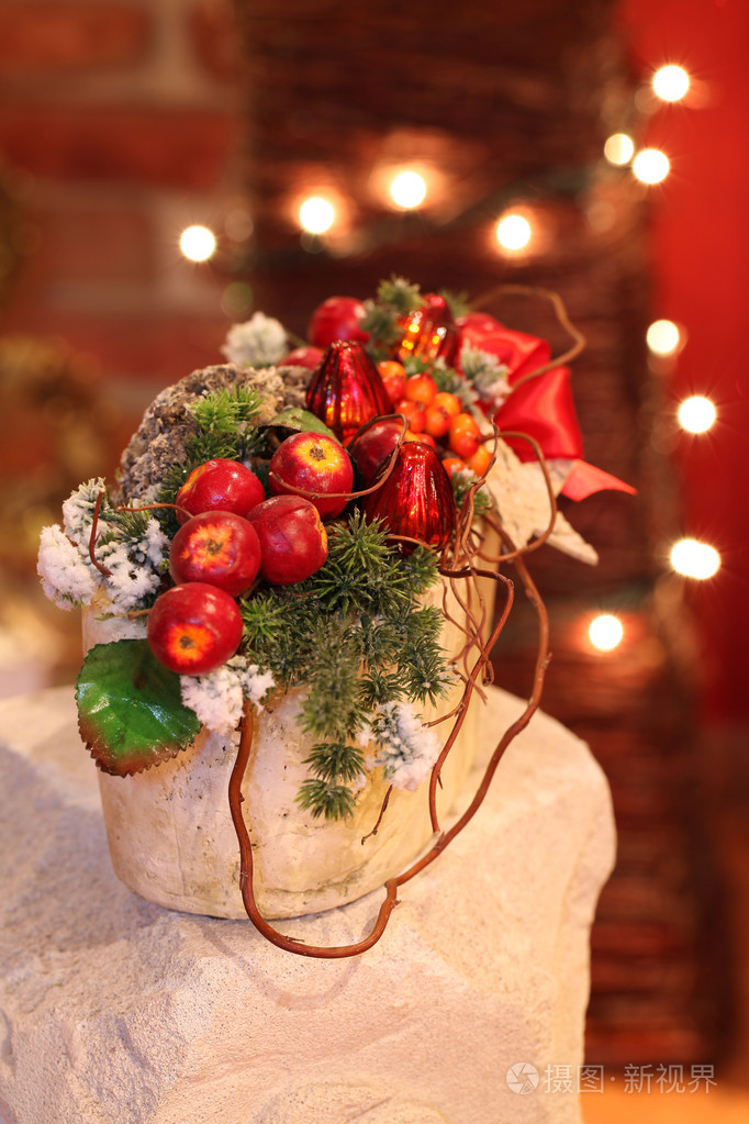 圣诞仍然生活红色浆果