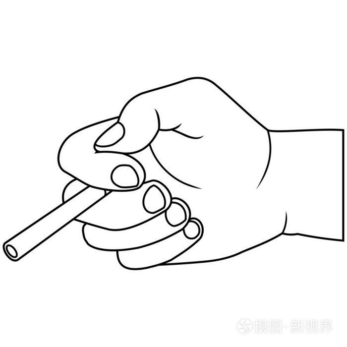 手里拿着烟插画-正版商用图片03r7od-摄图新视界