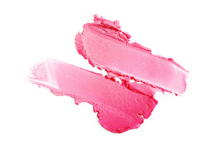 化妆产品的粉红色唇膏笔画