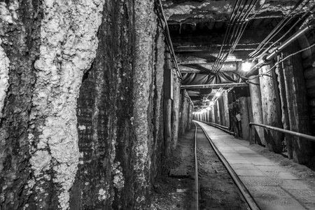 老矿井地下巷道照片