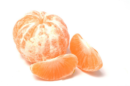 橘红色或白色背景抠图上孤立文华水果
