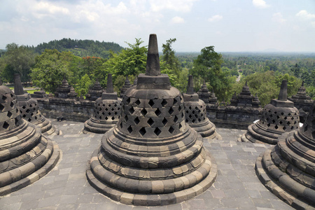 古佛塔在浮屠是一个第九的佛教寺庙在日惹, 中爪哇, 印度尼西亚