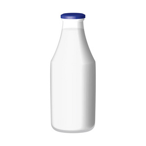 传统的玻璃奶瓶上白色 background2 孤立