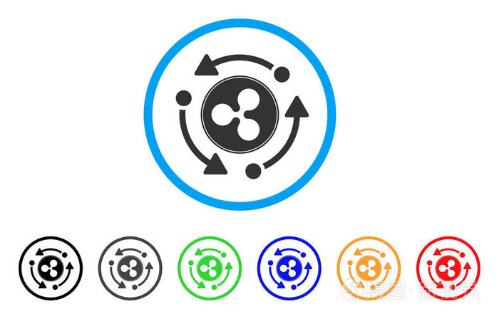 波纹翻转圆形图标