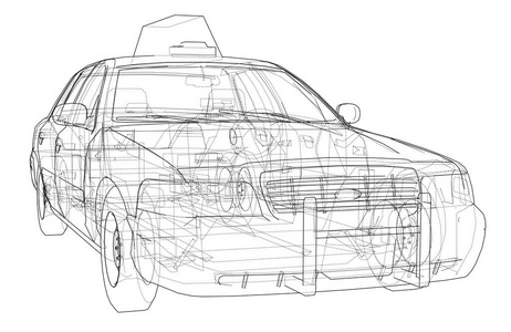 出租车轮廓图.矢量照片