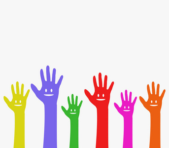 举起手做志愿者 蓝色背景矢量的概念插画 正版商用图片0yd6hh 摄图新视界