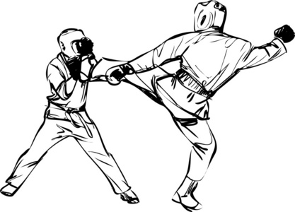 空手道kyokushinkai素描武术和格斗运动照片