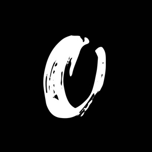 字母 o 手写的干刷.粗笔画字体.矢量插图.垃圾样式字母表照片