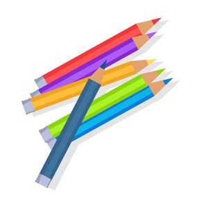 彩色铅笔在桩矢量图中的混合