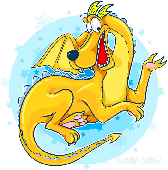 可爱的坐龙插画-正版商用图片03shjc-摄图新视界