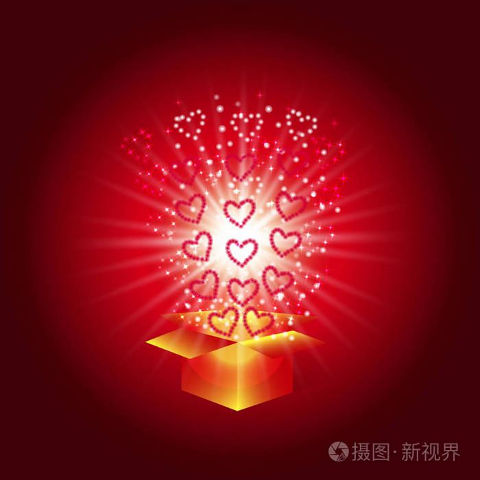 神奇的背景与惊喜.欲望的满足.在红色色调中的插图