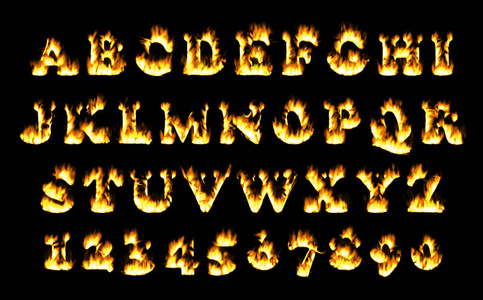 火火焰字母字体集合图片