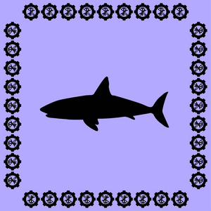 鲨鱼平面图标