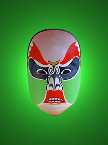 中国传统戏曲脸谱画绿色隔离巴戏曲脸谱京剧脸谱京剧脸谱中国风筝京剧