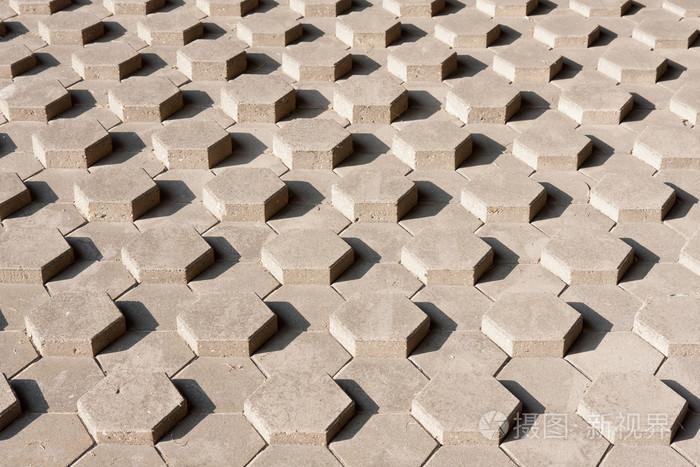 对称六角形石的室外斜坡
