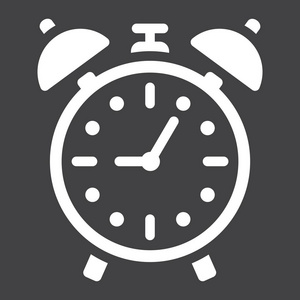 闹钟固体图标 时间和截止日期
