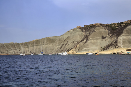 马耳他岛，在岛的南部洛基海岸线的视图