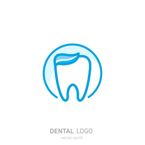 牙科诊所的标志。愈合牙齿图标。牙医办公室