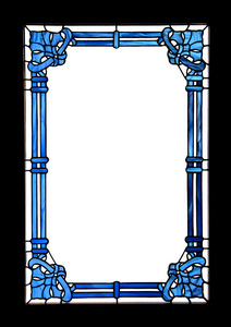 蓝色与白色空间和黑色边框框架