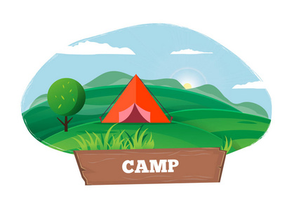露营海报的时间户外帐篷