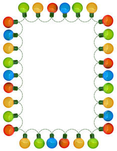 框架的孤立在白色的圣诞灯