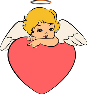 玄关小天使图案复古卡通小天使照片