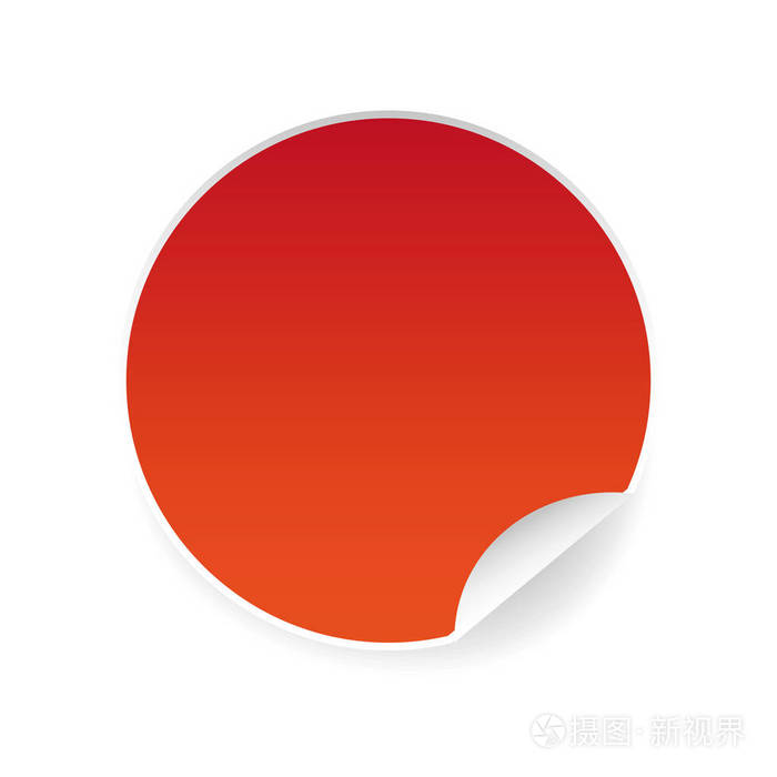 空心圆形不干胶标签红色