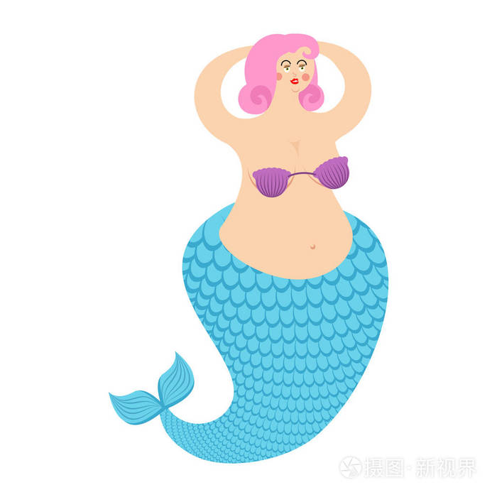 神话中的海女人鱼尾巴.矢量说明