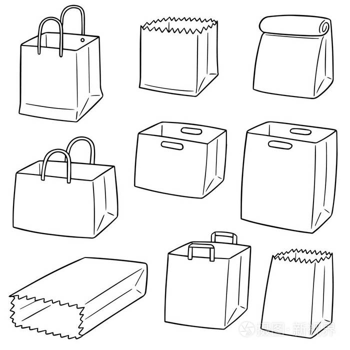 向量集的纸袋插画-正版商用图片03tmvg-摄图新视界