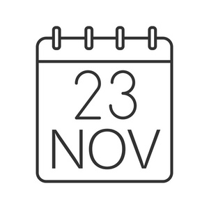 黑色星期五.细折线图.11月23日.轮廓符号.矢量隔离轮廓图照片