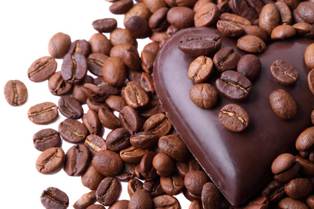 咖啡豆和巧克力
