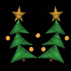 圣诞树和明星刺绣针模仿的血乳酸