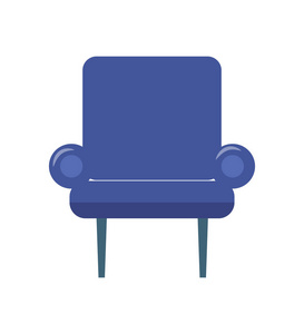 蓝色扶手椅在二条稀薄的腿向量例证
