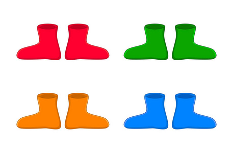 橡胶靴套, 卡通简单的 gumboots 孤立的白色 bac照片