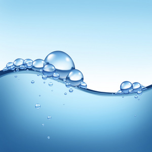 蓝色气泡水中波